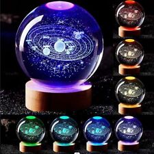 3D Crystal ball Crystal Planet Laser Engraved Solar System Globe Astronomy Gift picture