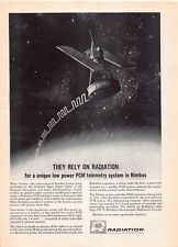 1962 Aviation Week Vtg Print Ad Radiation Incorporated Nimbus Space Satellite picture