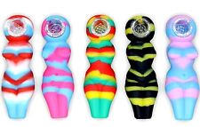 4.25 Inch Sexy Lady Body Shape Smoking Silicon Pipe W/ Glass Bowl Portable Pipe picture