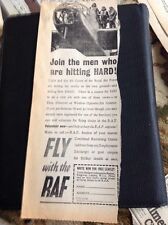 K1-8 Ephemera 1940 Ww2 Advert Fly With The R A F Join The Men Who Are Hitting Ha picture
