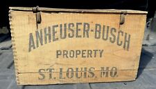 Anheuser Busch Wood Beer Crate Budweiser Vintage Antique 1942 Tax Stamp Vtg picture