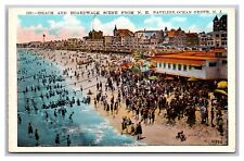 Ocean Grove, NJ New Jersey, Bathing Beach & Boardwalk, White Border Postcard picture