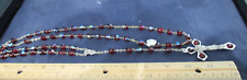 VINTAGE RUBY GLASS/SILVERPLATE ROSARY BEADS picture