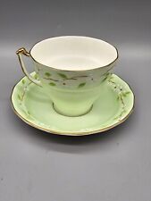 Gorgeous Green Floral Royal Bone China Teacup Set England 5565 picture