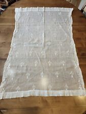 Vintage Estate Find Pulled Thread Lace Curtain Panel Antique White  picture