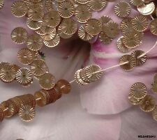  VINTAGE FRENCH SEQUINS Gold Copper RUFFLE Indent Metallic Paillettes lot 6mm picture