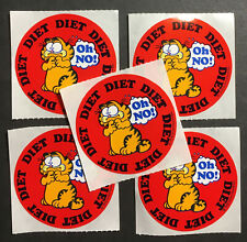 5 Garfield Stickers Vintage 1978 Diet Diet Diet Oh NO Jim Davis  picture