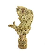 POLISHED BRASS FISH LAMP SHADE FINIAL  (FINIAL THREAD)    picture