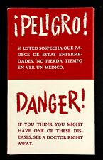 1970s Danger Peligro STD Gonorrhea Vintage Medical English Spanish Brochure picture