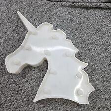 LIGHT-UP UNICORN Night Light Tabletop Wall Hanging White Plastic & Bulbs Battery picture