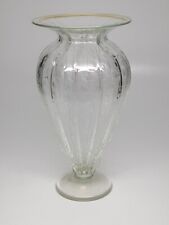 Vintage Rick STRINI Clear Iridescent Glass Hand Blown Art Glass Vase Excellent picture