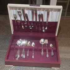 Vintage 1960's Silverware ROGERS Korea Stainless 44 pc with box picture