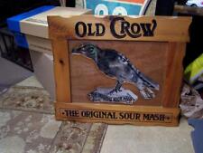 Vintage Old Crow Whiskey Orig Sour Mash Wooden Mirror 20