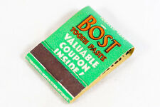 1939 Bost Tooth Paste Coupon Sun Ray Drug Store Matchbook MINTY UNUSED picture