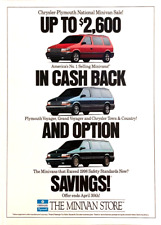 1994 CHRYSLER-PLYMOUTH MINIVANS: GRAND VOYAGER TOWN & COUNTRY—ORIGINAL PRINT AD picture