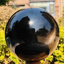 4.37LB Natural Silver Black Obsidian Sphere Quartz Crystal Ball Healing picture