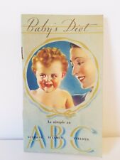 HEINZ Company BABY'S DIET As Simple as Vitamin ABC Strained Vegetables BOOKLET picture