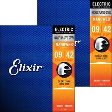 Elixir Electric Guitar Strings Nanoweb Super Light 009-042 Set Of 2 #12002 2pack picture
