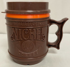 Whataburger - Vintage Brown 'Nickel Coffee' Plastic Coffee Mug With Lid picture