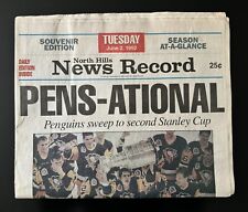 North Hills News Record Pittsburgh Penguins Second Stanley Cup Edition (1992) picture