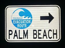PALM BEACH Tsunami Evacuation route road sign 18