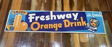 1938 Freshway Orange Drink Sign 50”x12” Original picture