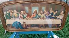 Vintage Victorian Style LAST SUPPER Arched Framed Print Large 30 1/2 X 16 1/2 picture