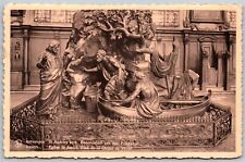 Vtg Belgium Baroque Oak Pulpit in St Andrews' Church in Antwerp Postcard picture
