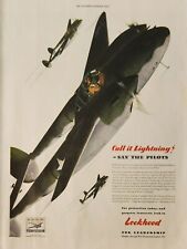 1943 Lockheed for leadership Aircraft Corporation Vintage Ad call it lightning picture