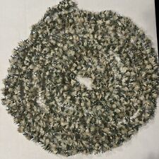 Vtg Feather Tree Tinsel Garland 18’ + Turquoise And White Cotton ? Christmas picture