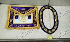 Masonic Regalia Past Master Hand embroidered apron and chain collar with jewel picture