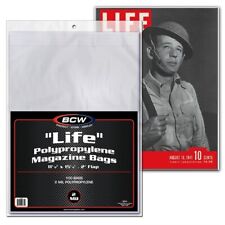 100 BCW Life Magazine Bags 2 Mil Poly Sleeves Safe Storage High-Quality Holders picture