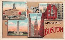 1929 Boston Mass MA Greetings From Larger Not Large Letter 120579 Postcard picture