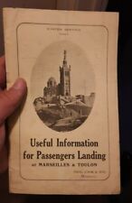 1924 USEFUL INFO FOR PASSENGERS LANDING. AT MARSEILLES & TOULON BOOKLET. 41 PGS picture