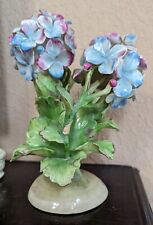 Vintage Capodimonte Hydrangea Flowers Handmade Painted Italy Blue Majolica picture