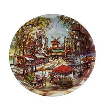 Vintage 1971 Daher Decorated Ware Made in England City Scene 10in Oval Tin Tray picture