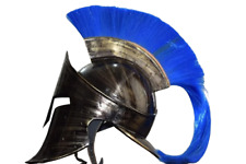 Steel Antique King Leonidas Spartan Helmet Medieval 300 Movie Helmet With Plume picture