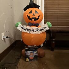 Gemmy 4 FT Airblown Inflatable Light Up Pumpkin Witch RARE GREAR CONDITION picture