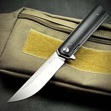 VORTEK APACHE Black G10 Ball Bearing Flip Blade Large EDC Folding Pocket Knife picture