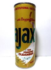 NOS VTG 1960s AJAX Bleach GIANT SIZE Yellow Container 1.5 Pounds picture