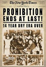Set of 2 Vintage Prohibition End Newspaper Headlines Posters Print 12 x 18 picture