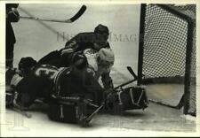 1994 Press Photo Mike Strobel in a pile, Wisconsin & Denver WHCA Hockey Game picture
