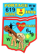 2009 NOAC Portage Lodge 619 Flap Set Heart of Ohio Council Patches OH Boy Scouts picture