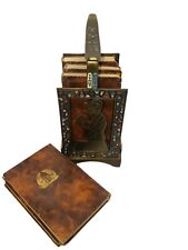 Vintage Judaica Torah Five Books Of Moses Set Enameled  Brass Stand Israel 1961 picture