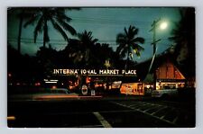 Waikiki HI-Hawaii, International Market Place, Antique Vintage Souvenir Postcard picture