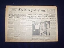 1944 JULY 7 NEW YORK TIMES - LONDON IS FLYING BOMB TARGET, 2,752 KILLED- NP 6586 picture
