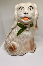 Brazilian White Dog statue with tongue out- VINTAGE picture