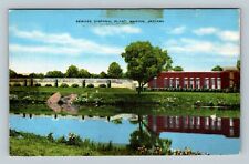 Marion IN, Modern Sewage Disposal Plant, Reflection Pond VintageIndiana Postcard picture
