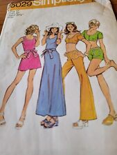 Vintage 70s Sewing Pattern Simplicity 5029 Hip Huggers Etc SZ 12 B 34 Complete  picture