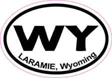 3X2 Oval Laramie Wyoming Sticker Vinyl Cities Car Truck State Bumper Stickers picture
